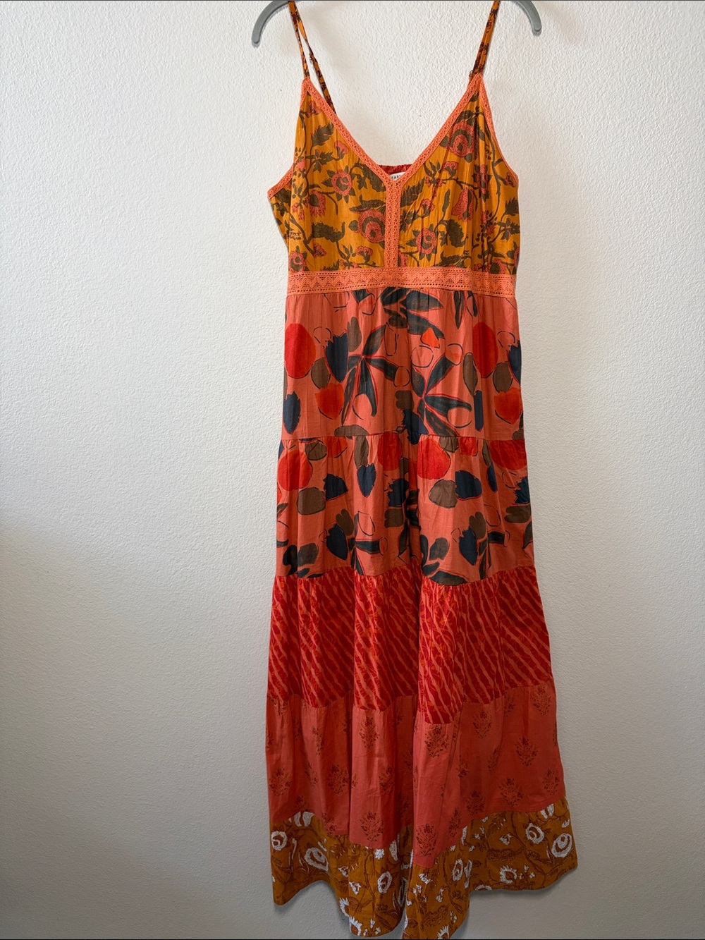 EARTHBOUND Rust & Mustard Floral Tiered Maxi Dress